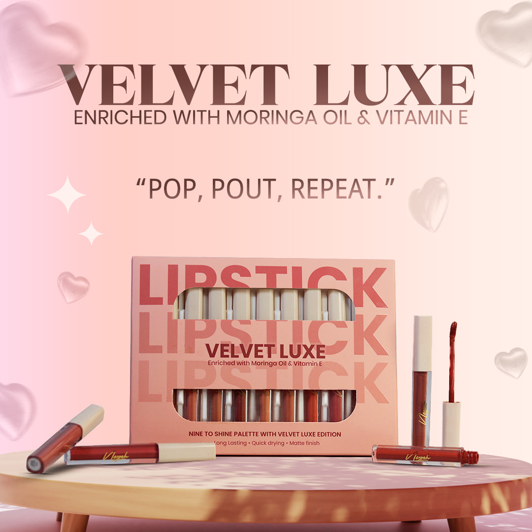 Velvet Luxe Matte stay Lipstick Palette(PALETTE OF 9 – 2 VARIANTS BROWNS & NUDES)