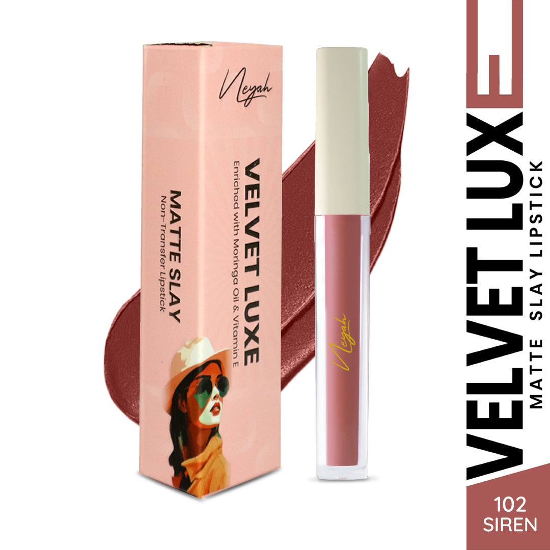 Velvet Luxe Non-Transfer Lipstick – Enriched with Moringa Oil & Vitamin E