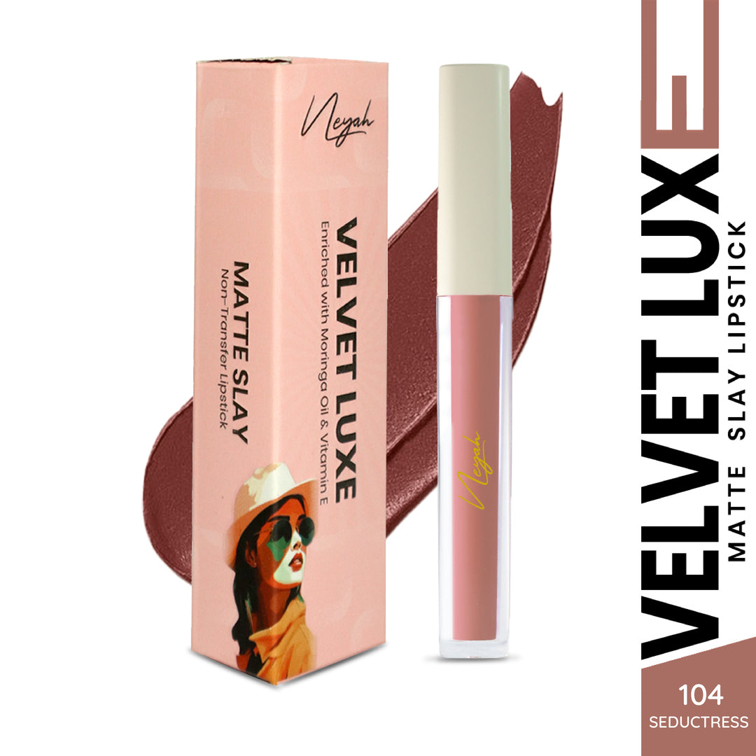 Velvet Luxe Non-Transfer Lipstick – Enriched with Moringa Oil & Vitamin E