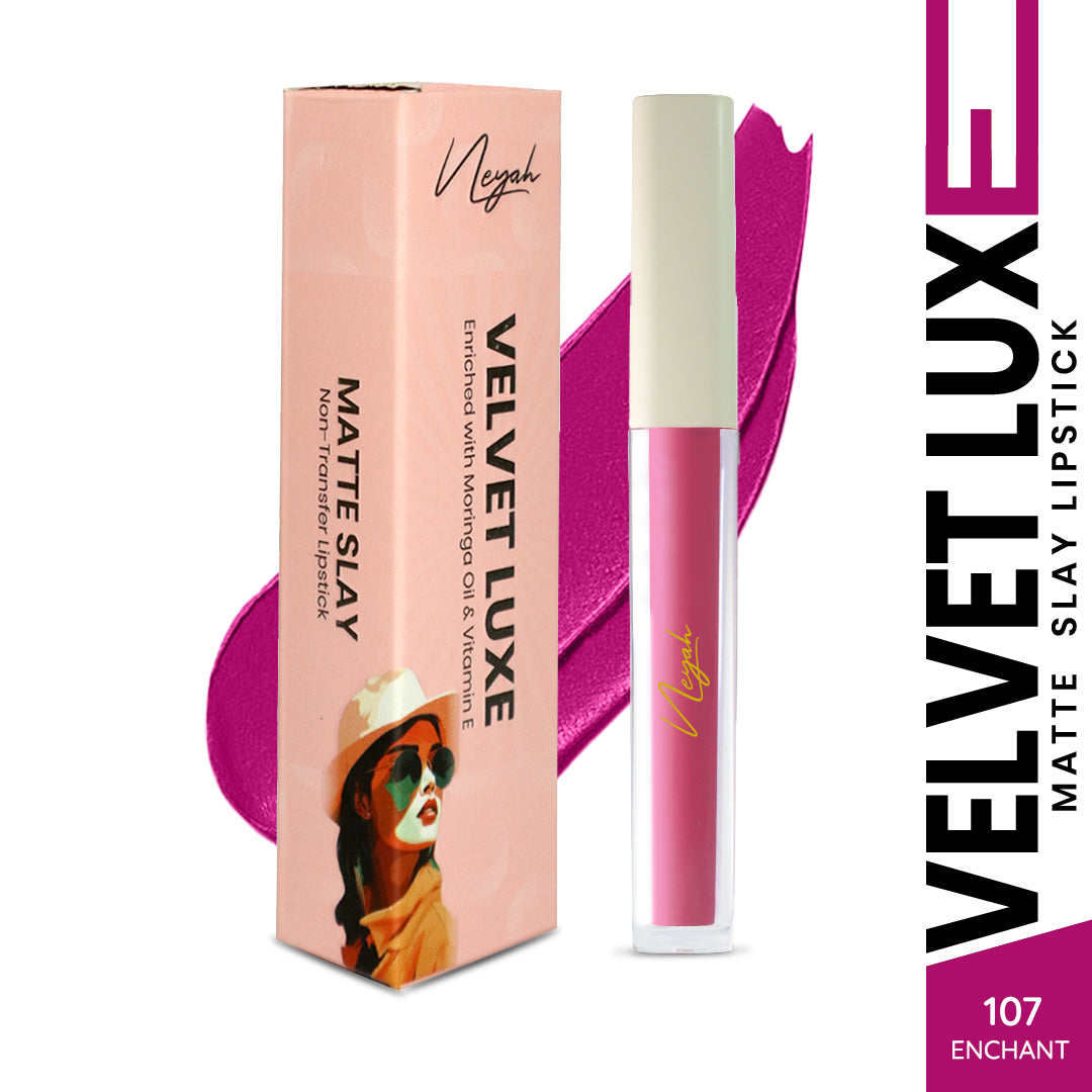 Velvet Luxe Non-Transfer Lipstick – Enriched with Moringa Oil & Vitamin E