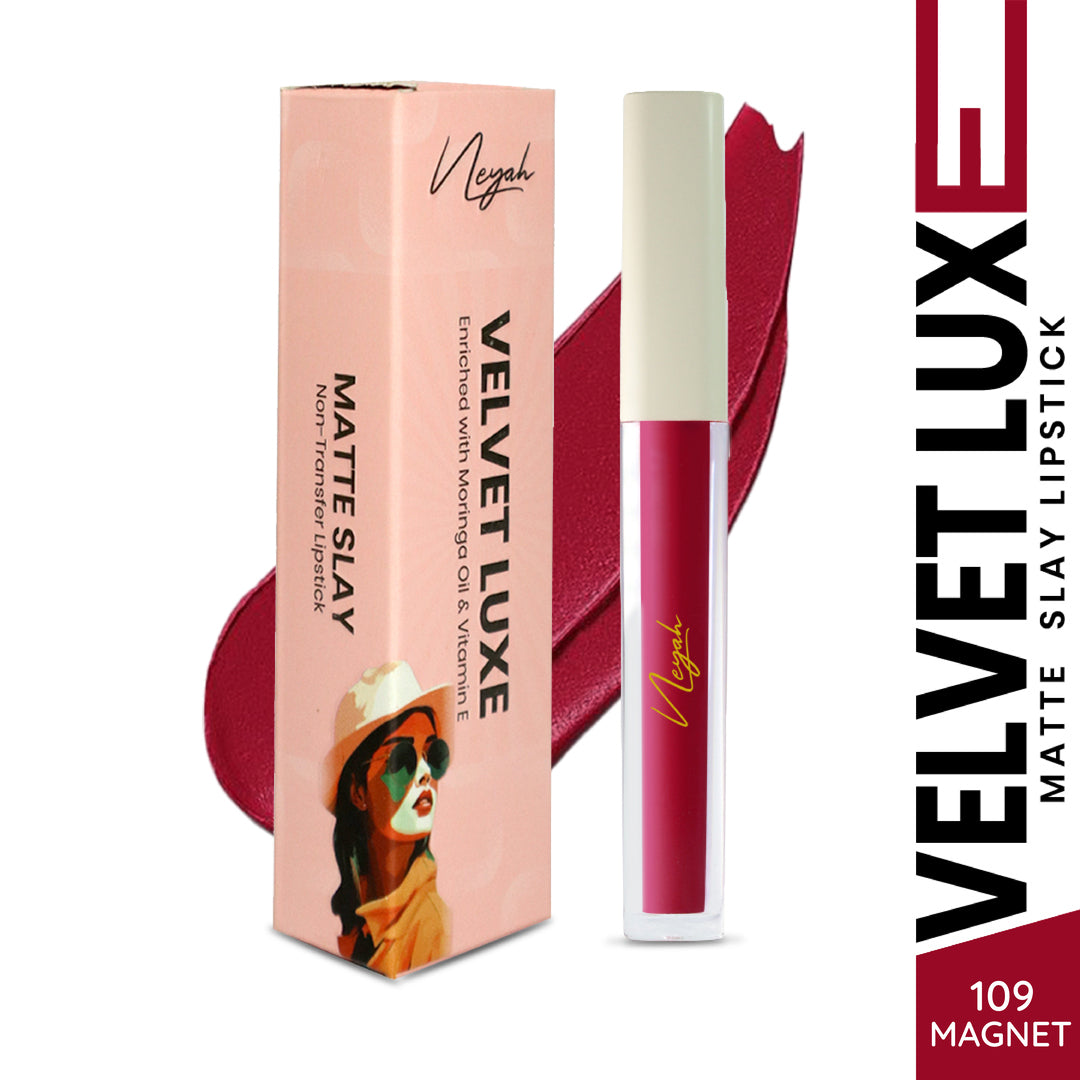 Velvet Luxe Non-Transfer Lipstick – Enriched with Moringa Oil & Vitamin E