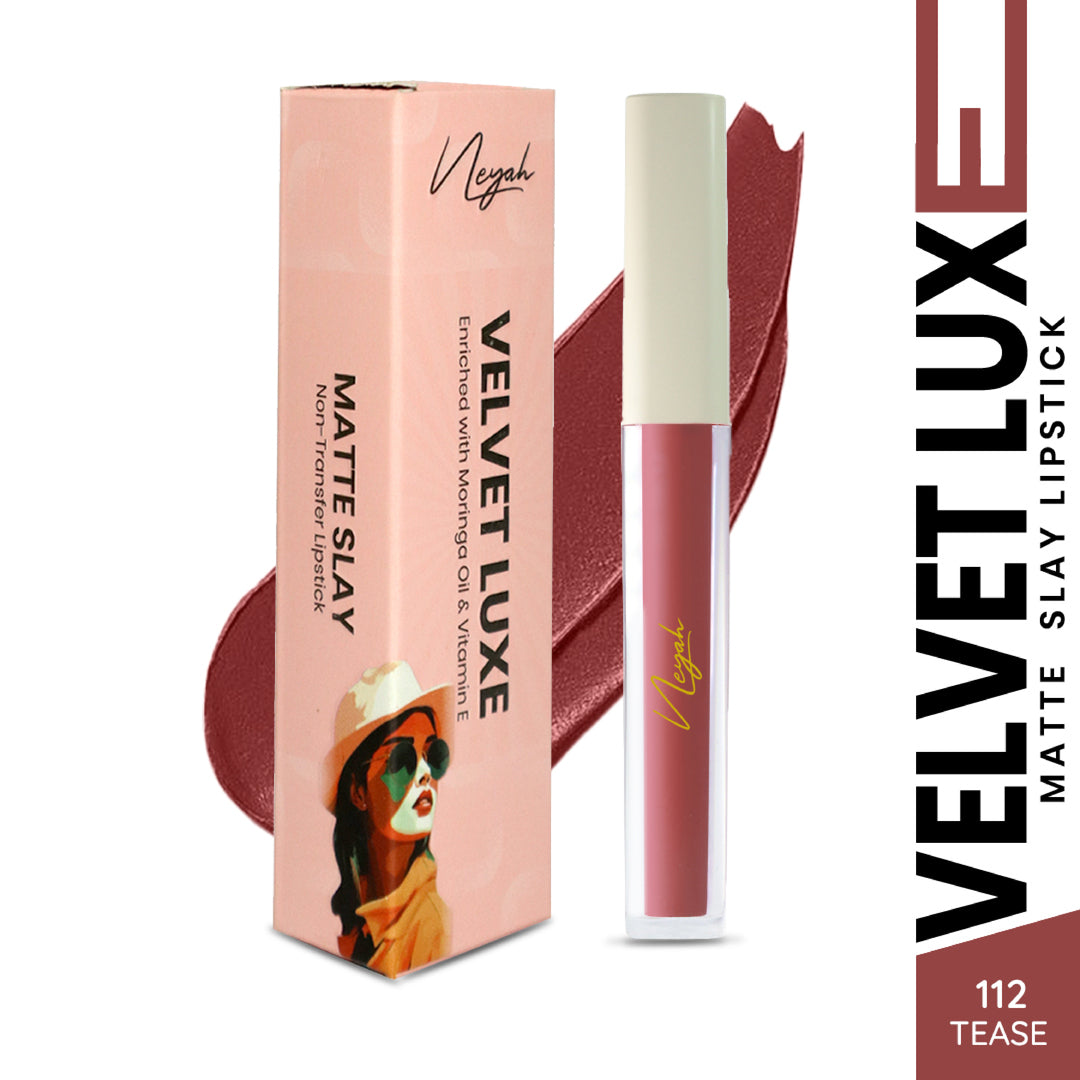 Velvet Luxe Non-Transfer Lipstick – Enriched with Moringa Oil & Vitamin E