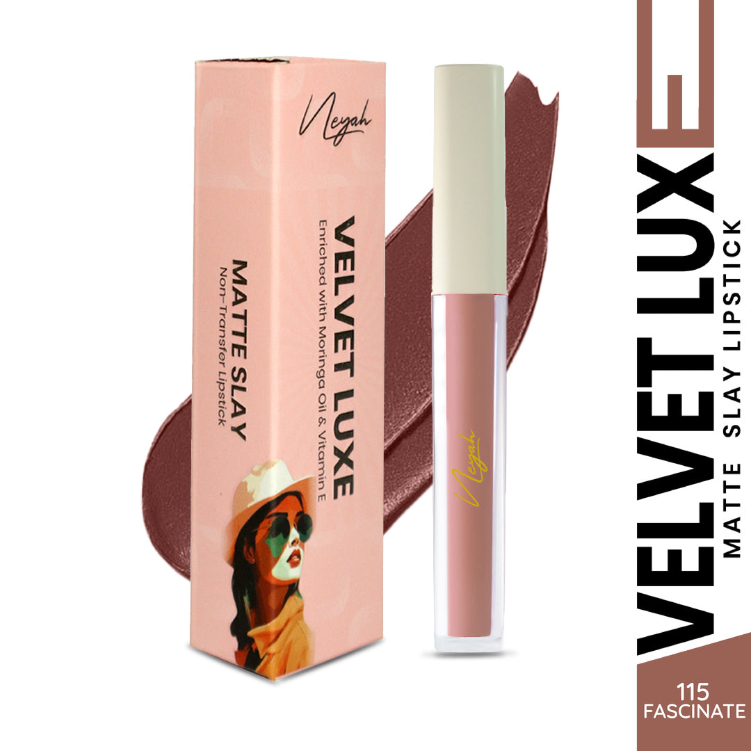 Velvet Luxe Non-Transfer Lipstick – Enriched with Moringa Oil & Vitamin E