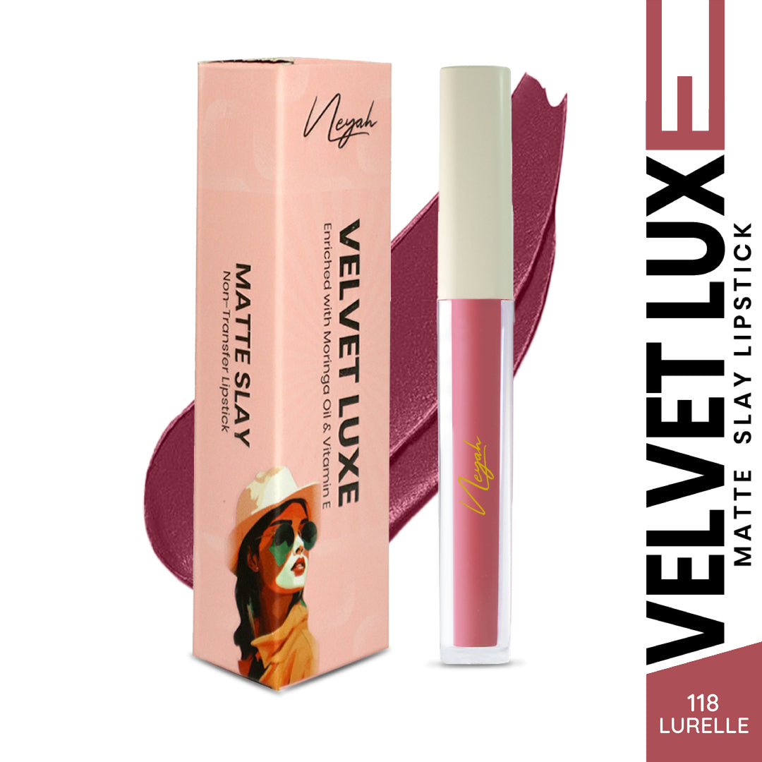 Velvet Luxe Non-Transfer Lipstick – Enriched with Moringa Oil & Vitamin E