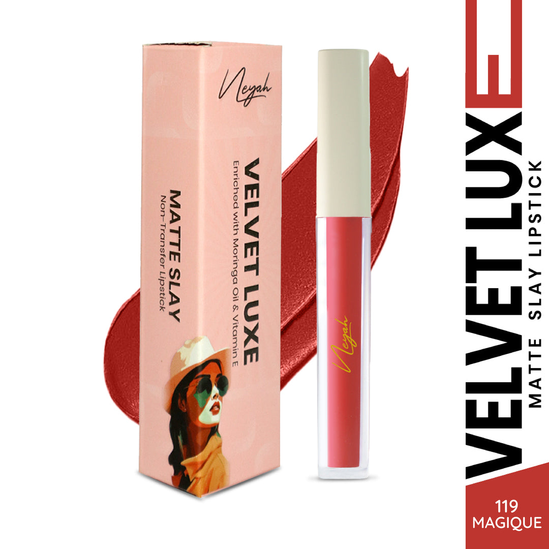 Velvet Luxe Non-Transfer Lipstick – Enriched with Moringa Oil & Vitamin E