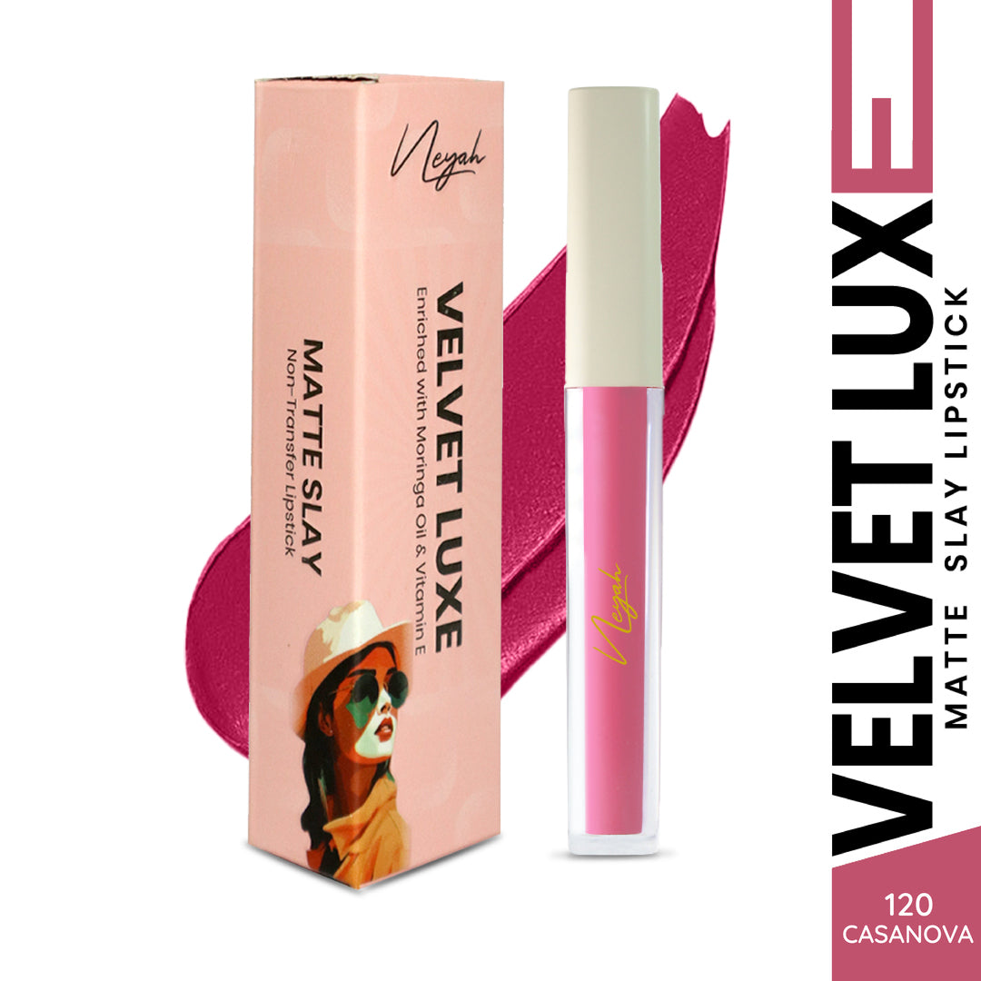 Velvet Luxe Non-Transfer Lipstick – Enriched with Moringa Oil & Vitamin E