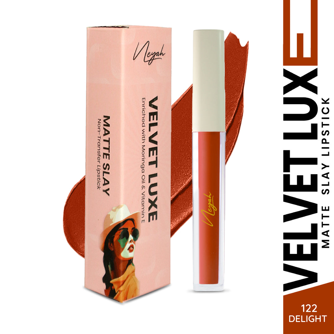 Velvet Luxe Non-Transfer Lipstick – Enriched with Moringa Oil & Vitamin E