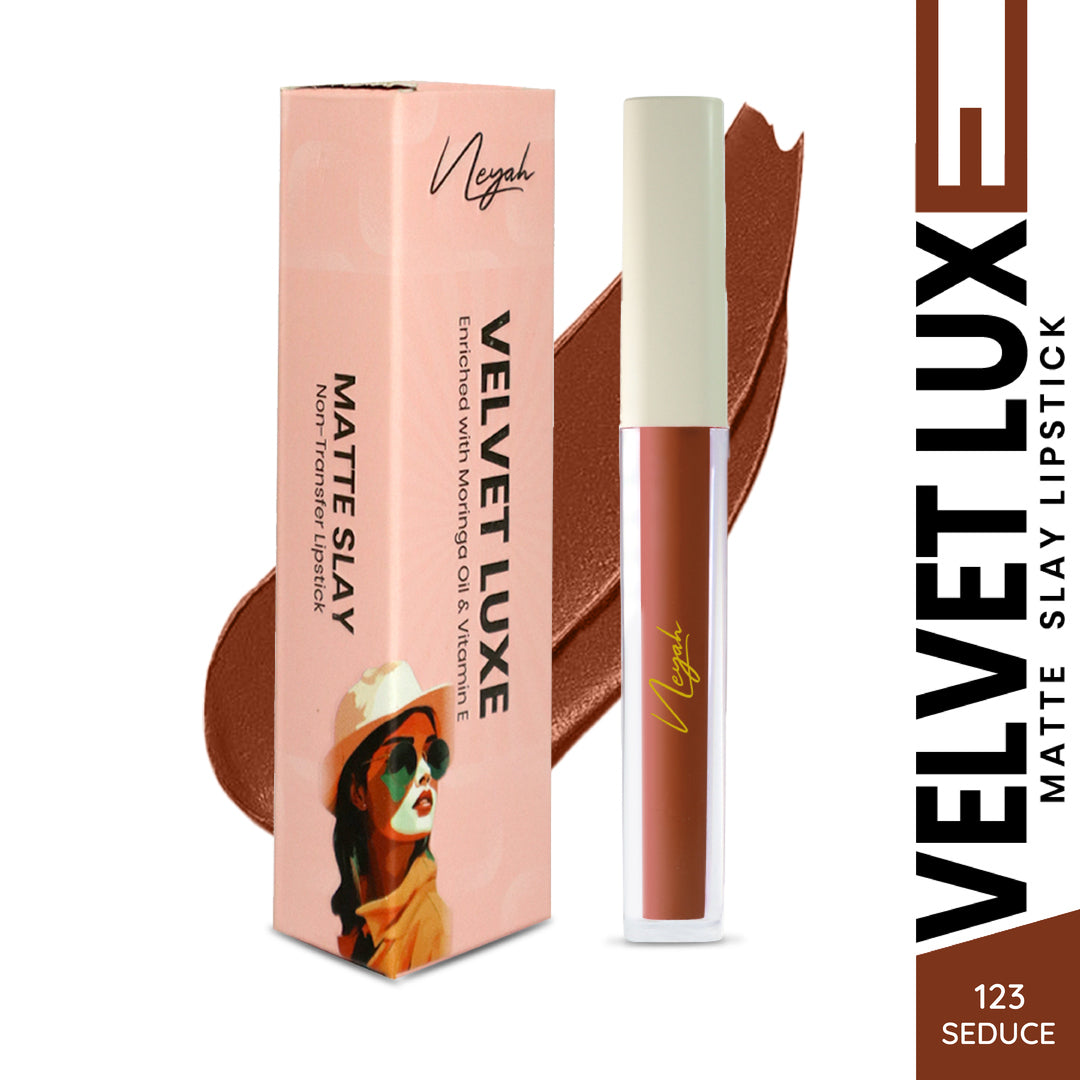 Velvet Luxe Non-Transfer Lipstick – Enriched with Moringa Oil & Vitamin E