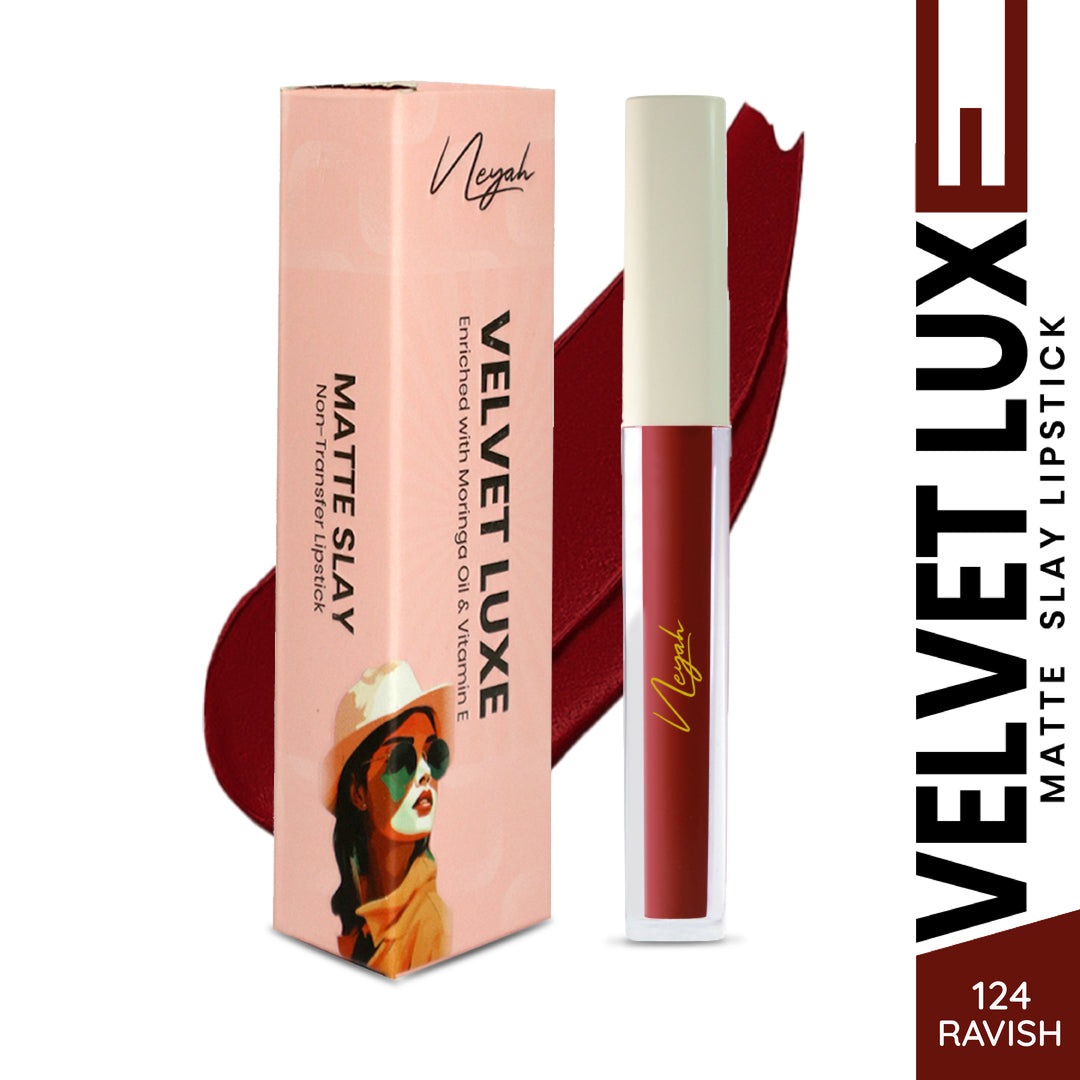 Velvet Luxe Non-Transfer Lipstick – Enriched with Moringa Oil & Vitamin E