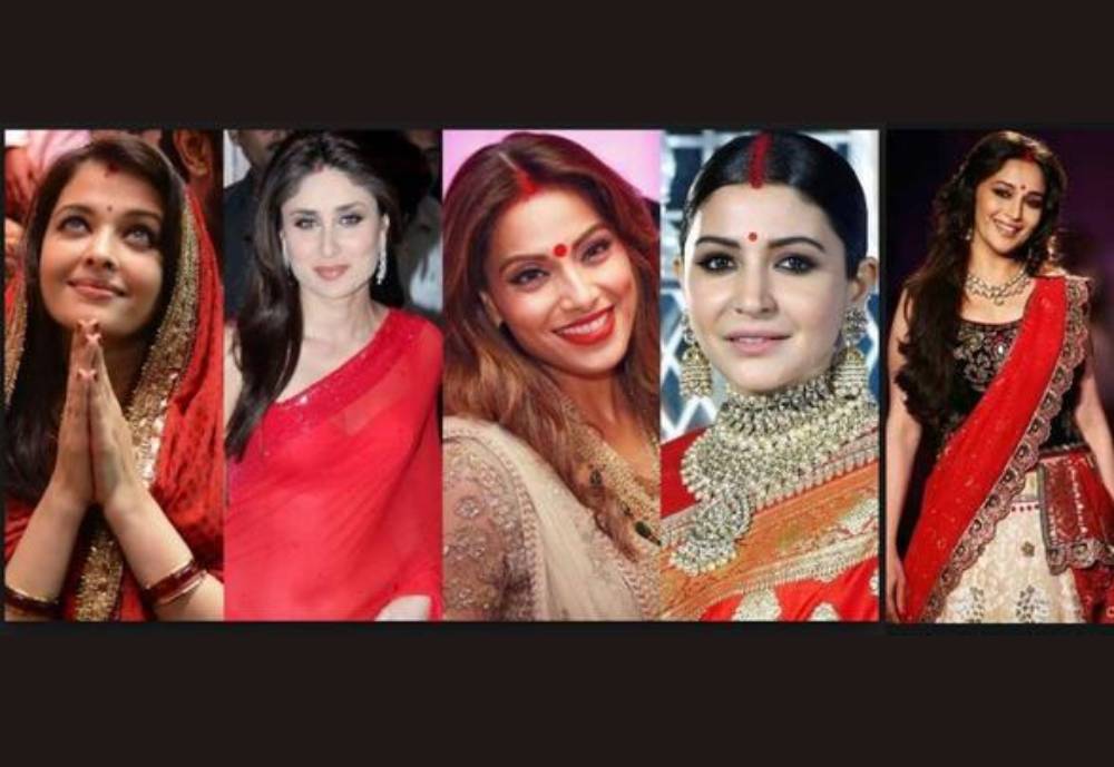 Different styles of wearing sindoor