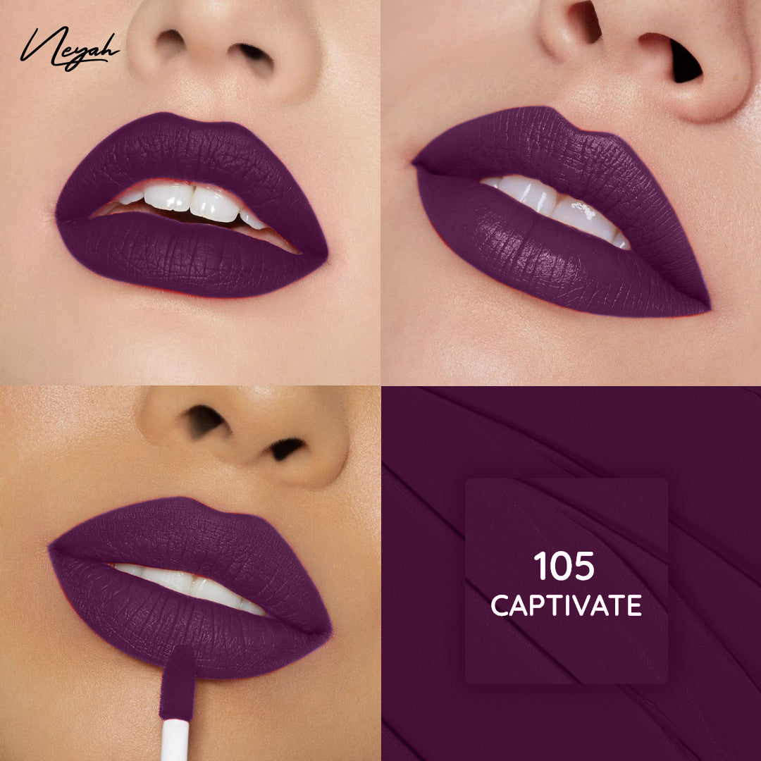 Velvet Luxe Matte Slay Non-Transfer Lipstick – Enriched with Moringa Oil & Vitamin E