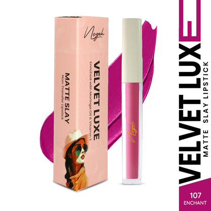 Velvet Luxe Non-Transfer Lipstick – Enriched with Moringa Oil & Vitamin E