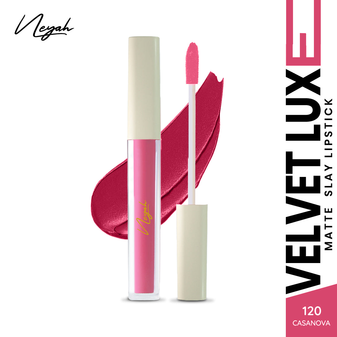 Velvet Luxe Matte Slay Non-Transfer Lipstick – Enriched with Moringa Oil & Vitamin E