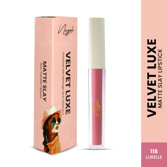 Velvet Luxe Non-Transfer Lipstick – Enriched with Moringa Oil & Vitamin E