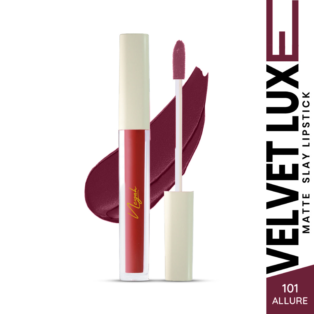Velvet Luxe Matte Slay Non-Transfer Lipstick – Enriched with Moringa Oil & Vitamin E