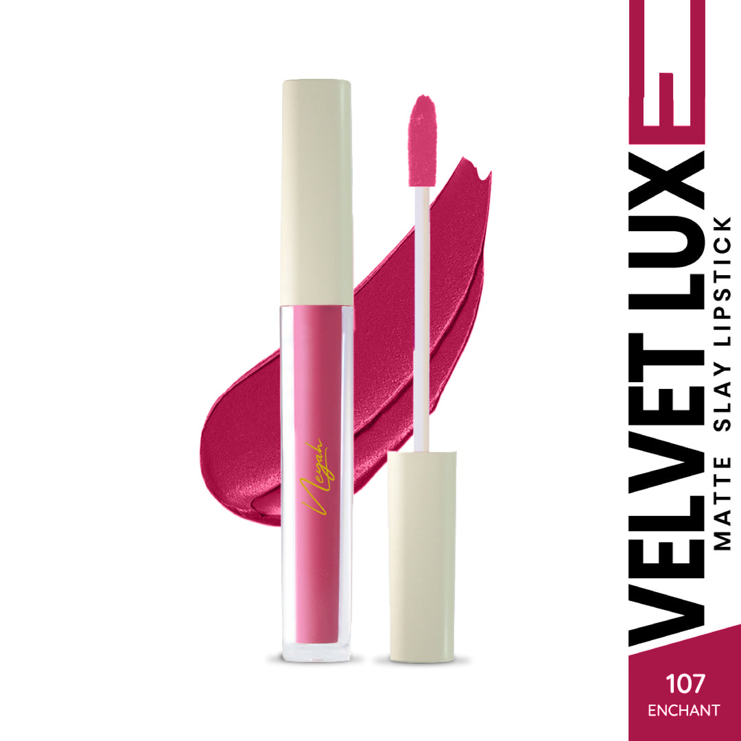 Velvet Luxe Matte Slay Non-Transfer Lipstick – Enriched with Moringa Oil & Vitamin E