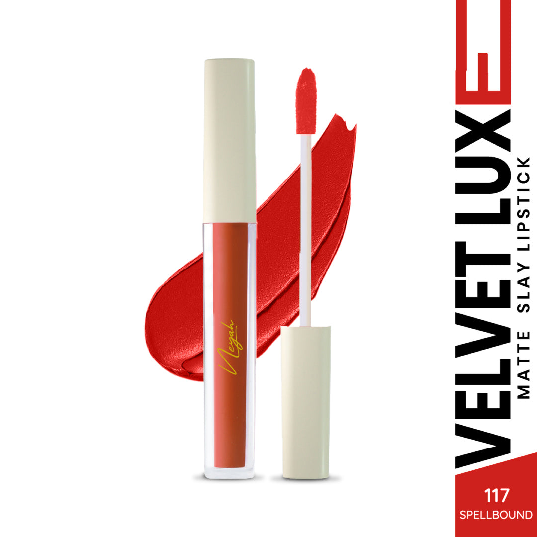 Velvet Luxe Matte Slay Non-Transfer Lipstick – Enriched with Moringa Oil & Vitamin E