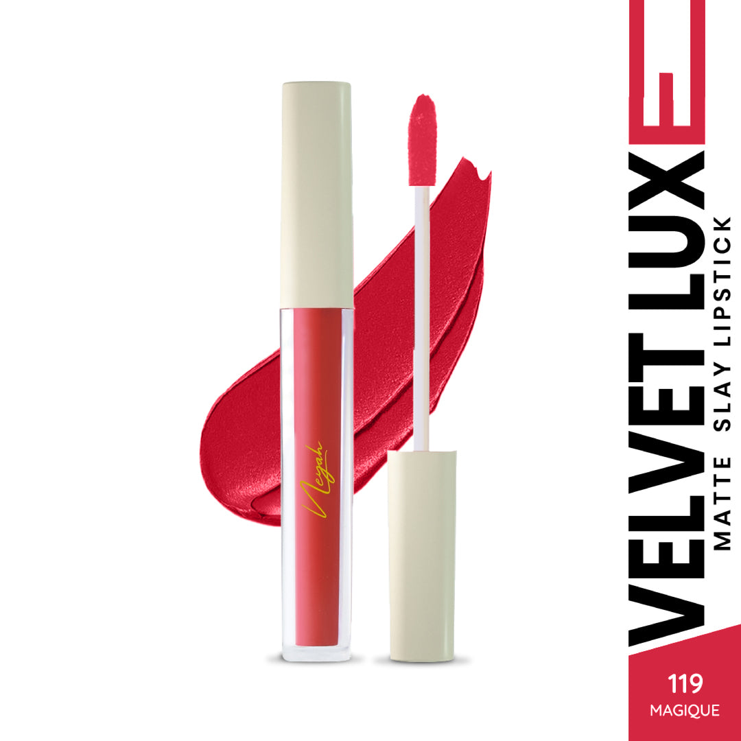 Velvet Luxe Matte Slay Non-Transfer Lipstick – Enriched with Moringa Oil & Vitamin E